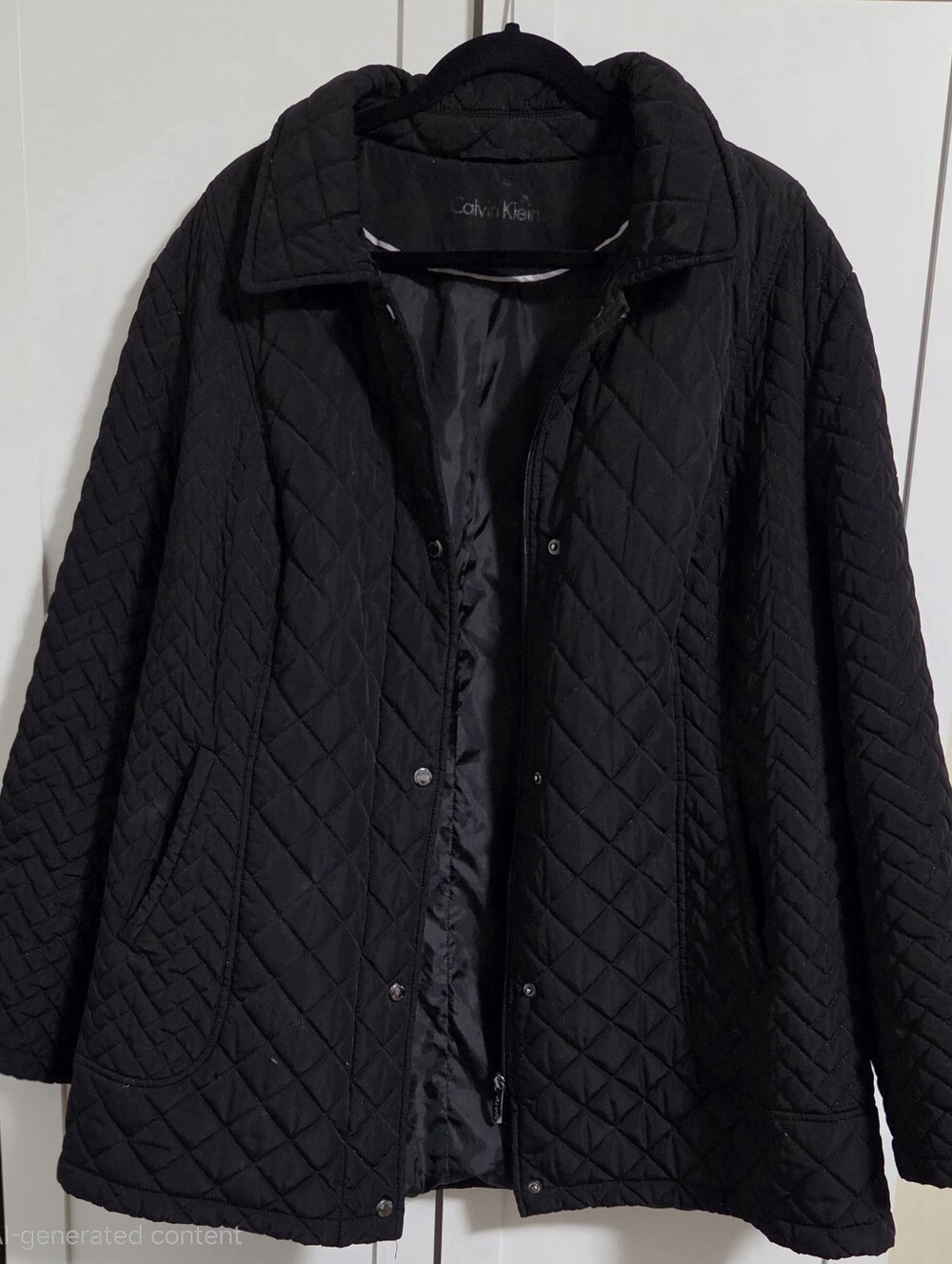 Calvin Klein Women’s Black Quilted Water Resistant Coat Plus Size 3X